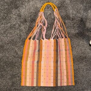 Multicolor Woven Tote Bag